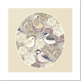 Little Bird Botanical - taupe Posters and Art